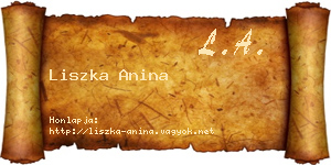 Liszka Anina névjegykártya